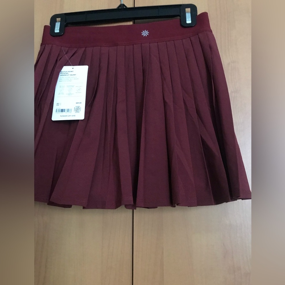 Pleated Burgundy Skort